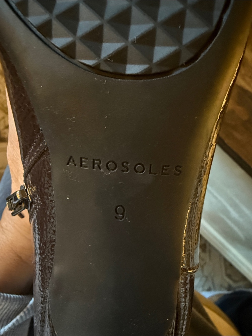 AEROSOLES Women's Patent Pointed Ankle Booties - Dark Brown